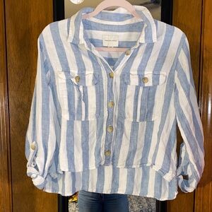 Striped Blue and White Shirt